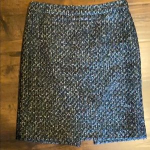 Tweed black, green, grey pencil skirt